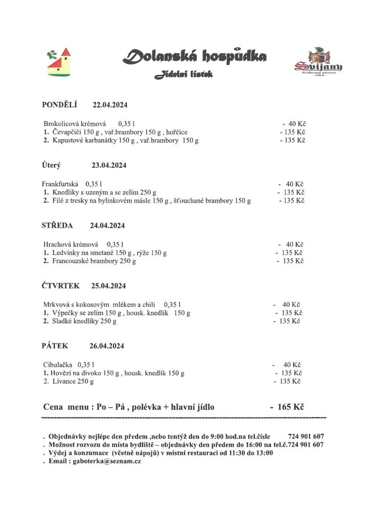 Jídelní lístek