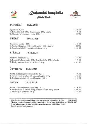 Jídelní lístek
